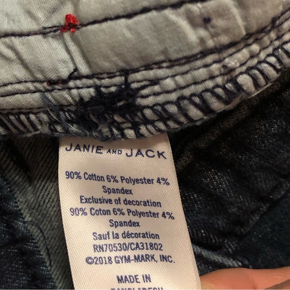 Jack Denim By Janie and Jack Side Stripe Crop Jeans Raw Hem Adjustable Waist - Picture 12 of 14